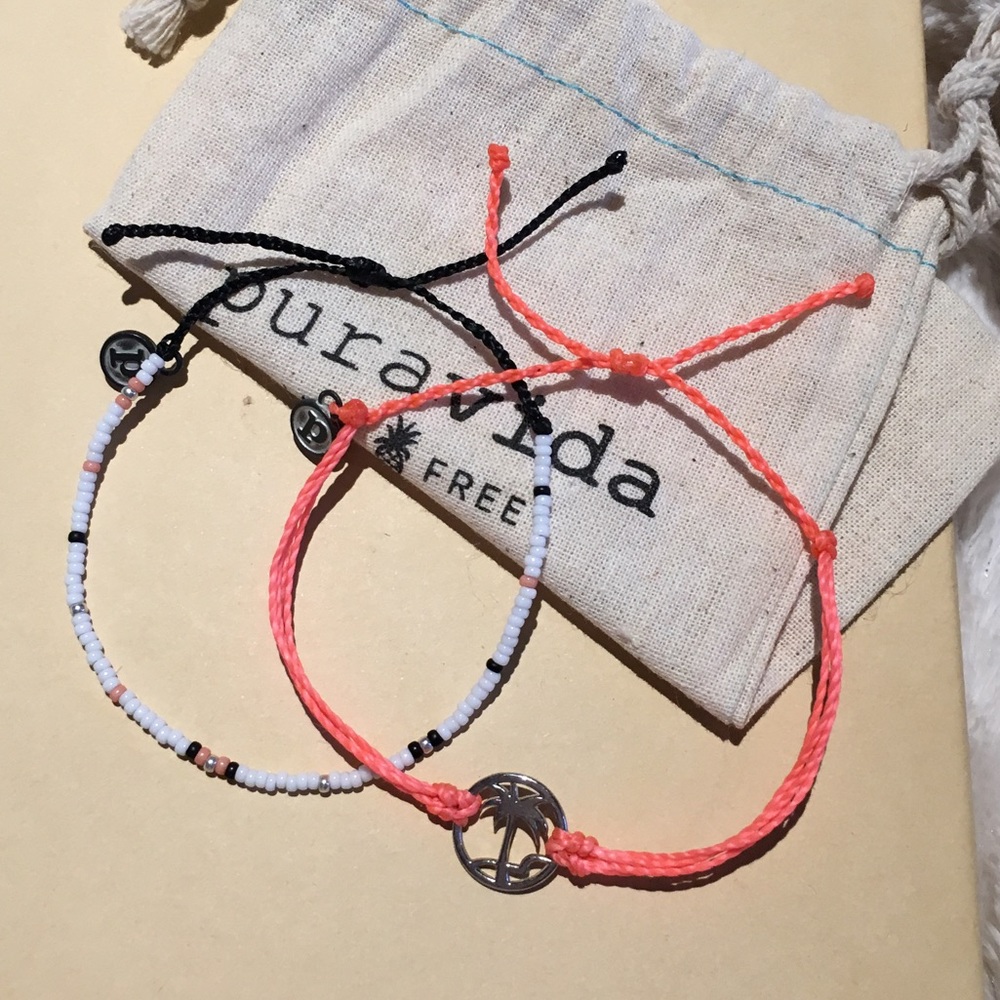 PURA VIDA Unisex Coordinating Palm Tree Seed Bead NEW